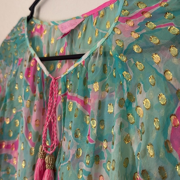 Lilly Pulitzer Tropical Rilla Silk Top - Picture 2 of 8